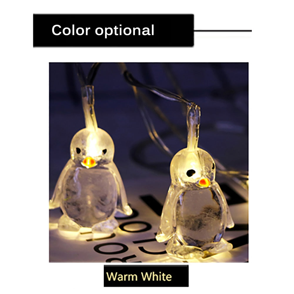 10 LED 1.65M Penguin Animal Shape String Lights christmas tree ornaments String light New Year's home decor String light
