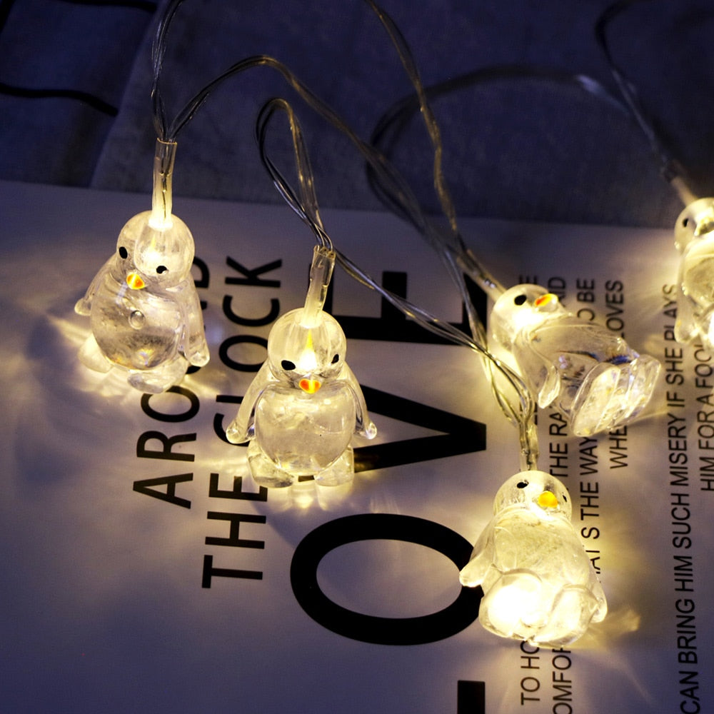 10 LED 1.65M Penguin Animal Shape String Lights christmas tree ornaments String light New Year's home decor String light