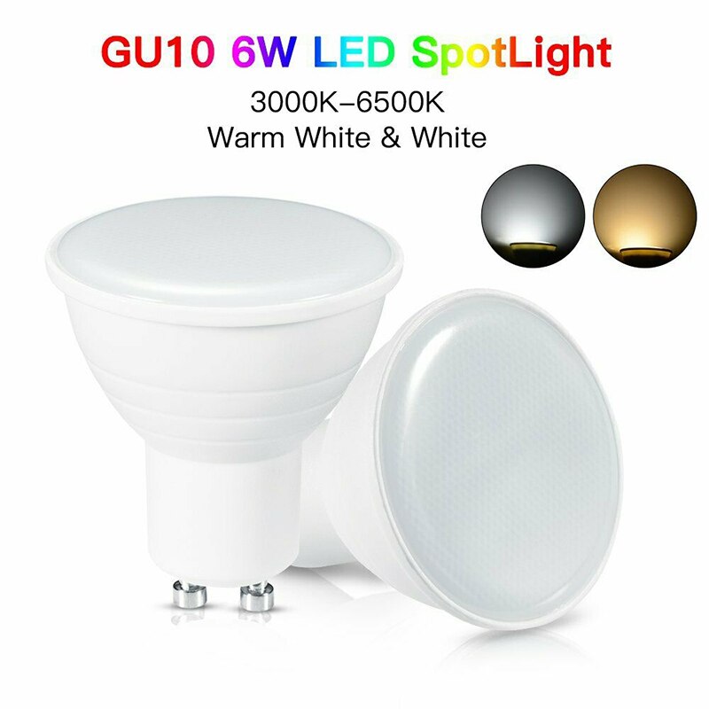 10 Pcs GU10 6W Dimmable LED Light Bulbs SMD Spotlight Lamp Energy Saving Bulbs Cold White/Warm White Home