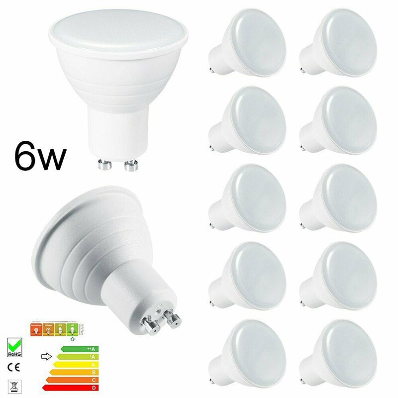 10 Pcs GU10 6W Dimmable LED Light Bulbs SMD Spotlight Lamp Energy Saving Bulbs Cold White/Warm White Home
