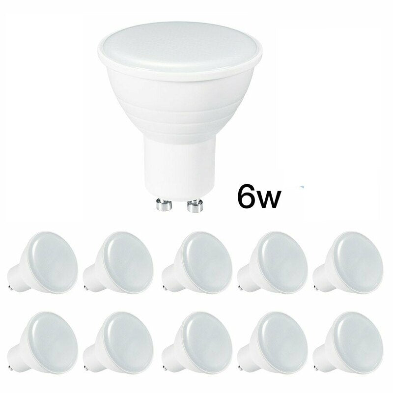 10 Pcs GU10 6W Dimmable LED Light Bulbs SMD Spotlight Lamp Energy Saving Bulbs Cold White/Warm White Home