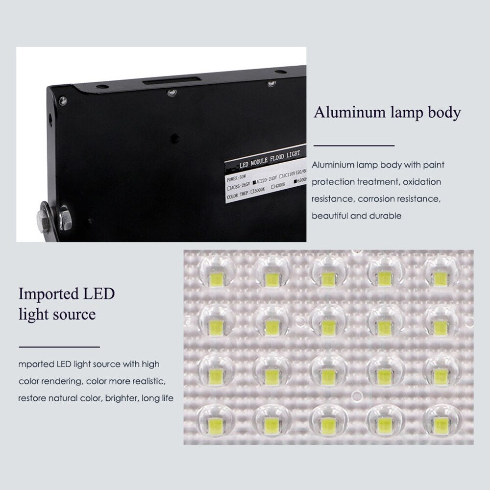 1pcs LED Flood Light 50W 110V 220V Floodlight Street IP65 Waterproof Outdoor Wall Garden Lighting Garden Square Spotlightled