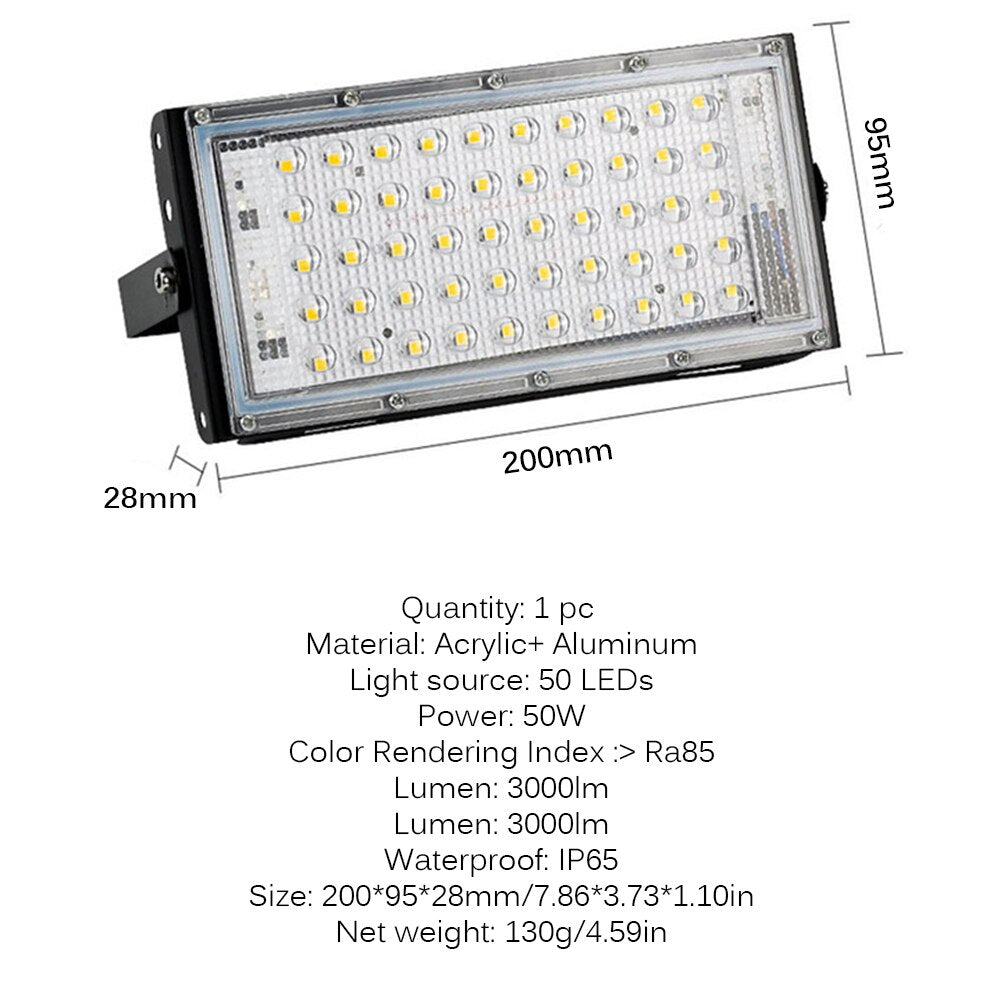 1pcs LED Flood Light 50W 110V 220V Floodlight Street IP65 Waterproof Outdoor Wall Garden Lighting Garden Square Spotlightled