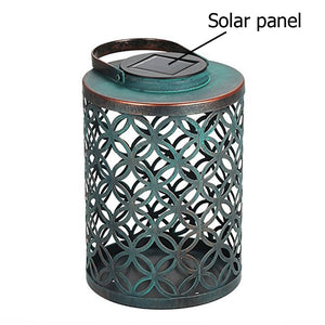 2020 New Solar Metal Lamp Retro Money Hole Hollow Wind Light Hanging Solar Lantern For Garden Lawn Light Solar Light Pathway