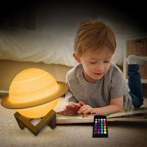 2020 Saturn Design DC2.5V Kids Bedroom Night Light 3D Illusion Creative Christmas Home Decoration Table Lamp LED Bedside Light