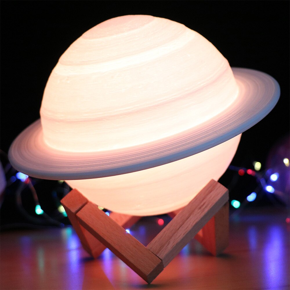 2020 Saturn Design DC2.5V Kids Bedroom Night Light 3D Illusion Creative Christmas Home Decoration Table Lamp LED Bedside Light