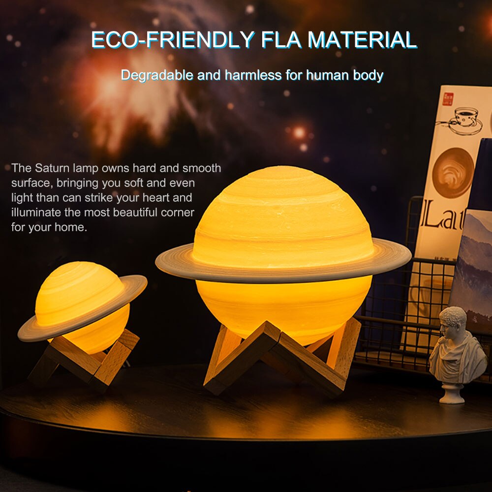 2020 Saturn Design DC2.5V Kids Bedroom Night Light 3D Illusion Creative Christmas Home Decoration Table Lamp LED Bedside Light