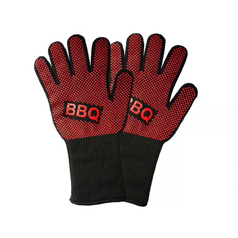 2Pcs BBQ Gloves Heat Resistant oven mitts 500 800 degrees BBQ Silicon fireproof barbecue heat insulation microwave oven gloves