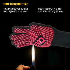 2Pcs BBQ Gloves Heat Resistant oven mitts 500 800 degrees BBQ Silicon fireproof barbecue heat insulation microwave oven gloves