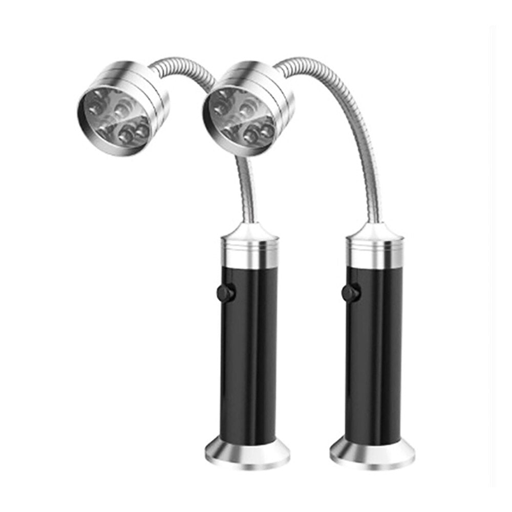 2pcs Magnetic Base Adjustable Use Battery Super Bright Barbecue BBQ Reading Light Gooseneck LED Lights Outdoor Lighting