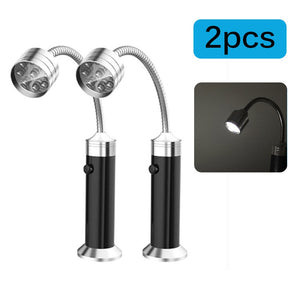 2pcs Magnetic Base Adjustable Use Battery Super Bright Barbecue BBQ Reading Light Gooseneck LED Lights Outdoor Lighting