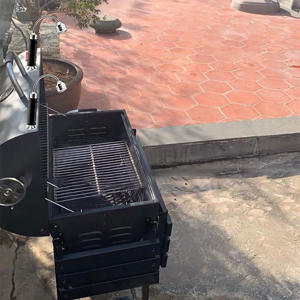 2pcs Magnetic Base Adjustable Use Battery Super Bright Barbecue BBQ Reading Light Gooseneck LED Lights Outdoor Lighting