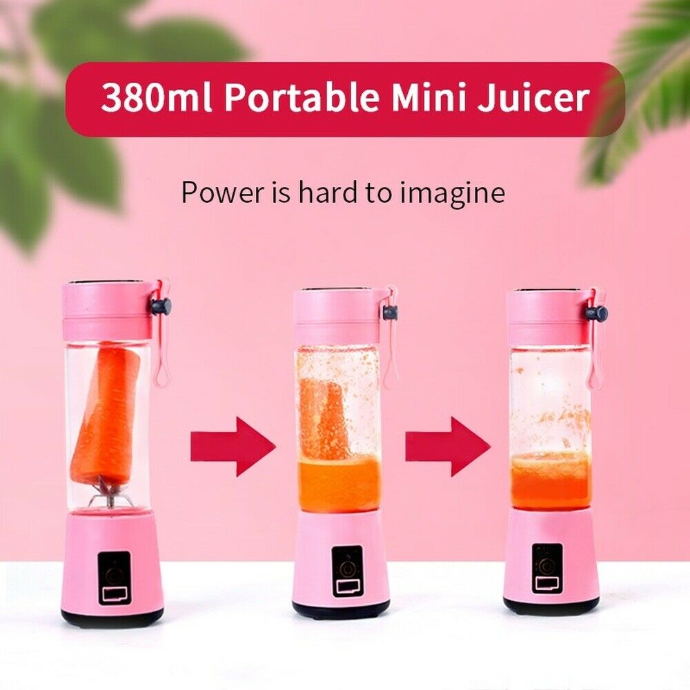 380ml Portable USB Electric Fruit Juicer Smoothie Maker Shaker Bottle Maker Blender Machine Juice Cup Water Kitchen Tools