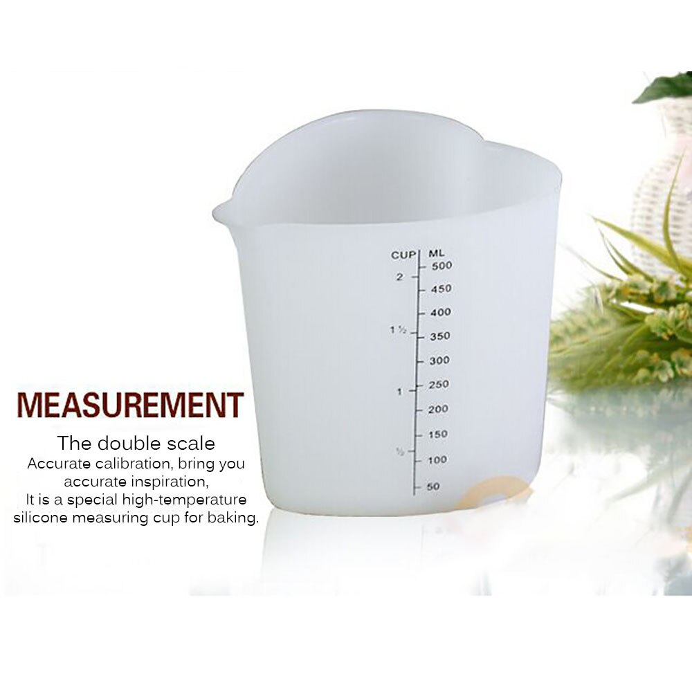 500ml Silicone Measuring Cup Butter Water Liquid Measure Cup Jug Flexible Silicone Cup  Cooking For Kitchen Measuring Tools