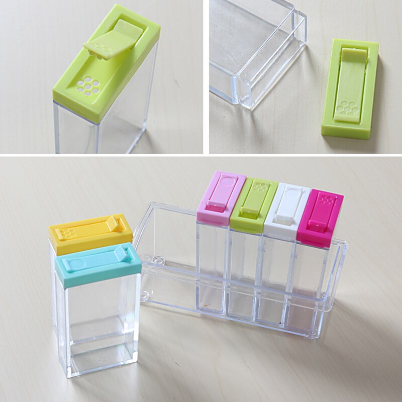 6PCS Transparent Spice Jar Set Salt Pepper Seasoning Box Spice Storage Bottle For Kitchen Condiment Cruet Storage Container