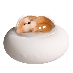 Cute Cartoon LED Night Light Cat Spaceship Pet Colors Light Lamp Soft Silicone Bedroom Nightlight For Children Baby Kids Toy