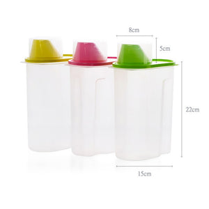 Food Storage Box Bins Dry Dried Cereal Pasta Flour Dispenser Container Organizer Case Boxes Space Saver Dispenser Container