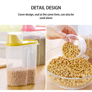 Food Storage Box Bins Dry Dried Cereal Pasta Flour Dispenser Container Organizer Case Boxes Space Saver Dispenser Container