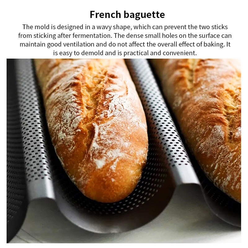 French Bread Baking Mold Bread Wave Baking Tray Practical Cake Baguette Mold Pans Waves Bread Baking Tools