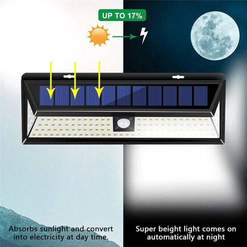 LED Solar Light Outdoor Solar Lamp Motion Sensor Solar Powered Spotlight 3 Modes Wall Sunlight For Street Garden