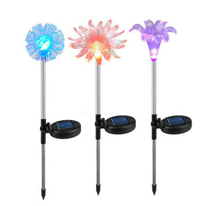 LED Solar Outdoor Lights Garden Decoration Solar Flower Lamps Landscape Lamp Lighting Waterproof Patio Backyard Lawn Spot Lights