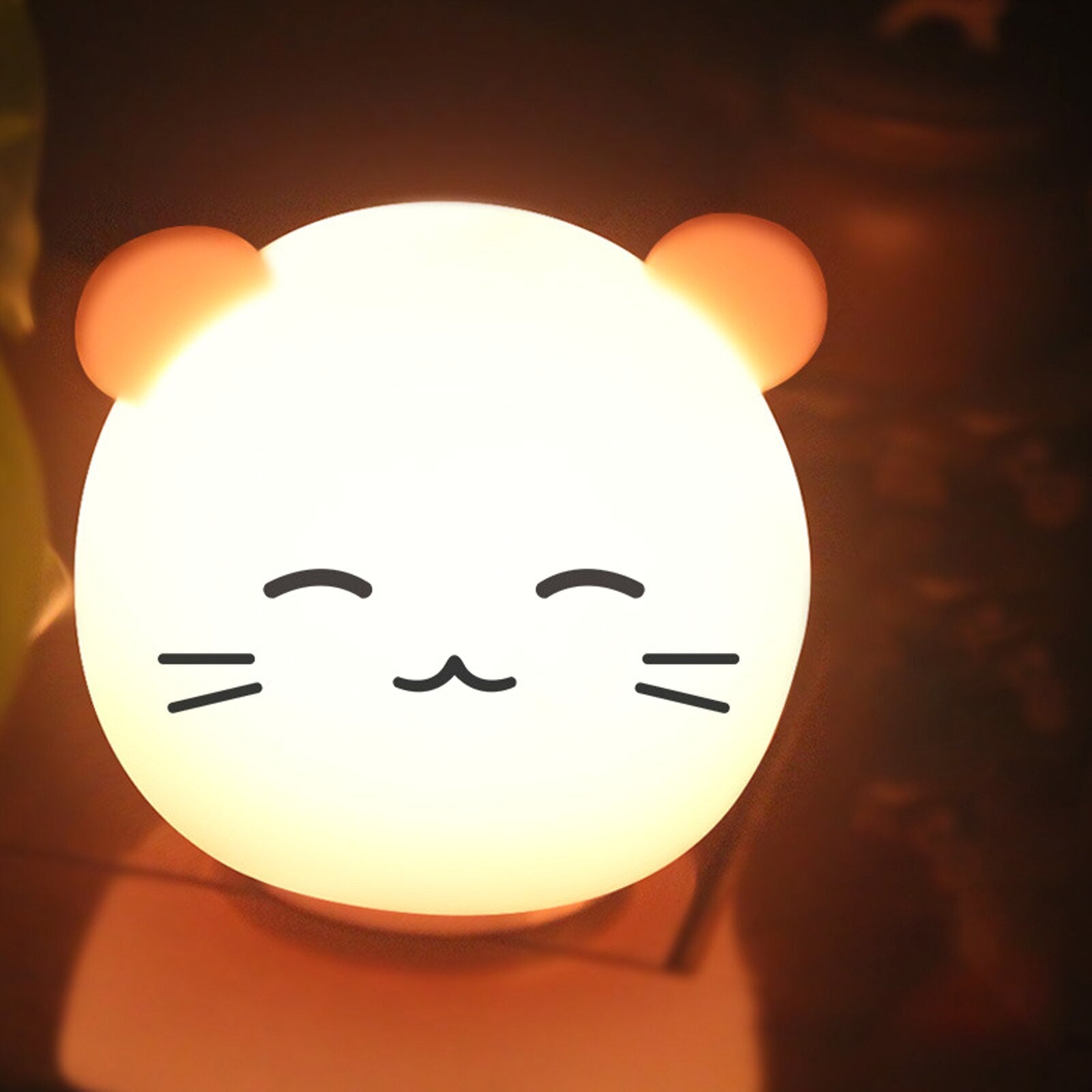LED USB Lamp Colorful Night Light Cute Animal  Clapping Lamp Soft Cartoon Lamps For Children Bedroom Baby Christmas Gift