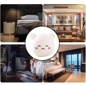 LED USB Lamp Colorful Night Light Cute Animal  Clapping Lamp Soft Cartoon Lamps For Children Bedroom Baby Christmas Gift