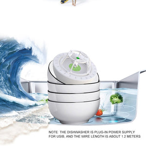 Mini Ultrasonic Dishwasher USB Rechargeable High Water Pressure Fruit Vegetable Washing Machine Cleaner Kitchen Dish Washer