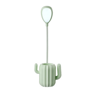 Multiuse Cactus LED Folding Desk Lamp 1200mA USB Charging Touch Switch Table Light Student Night Light with Pen Storage Holder