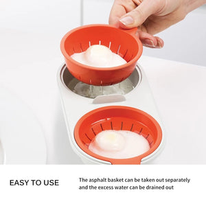 New Creative Egg Poacher Food Grade Cookware Double Cup Egg Boiler Steamed Egg Set Microwave Ovens Kitchen Cooking Tools