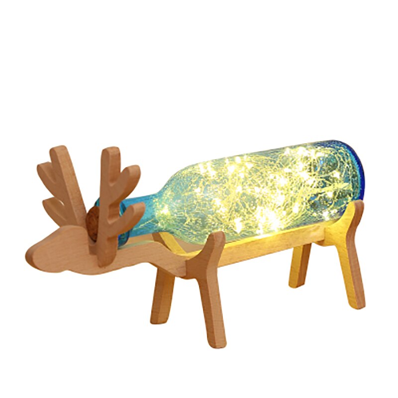 Nordic Romantic Elk Night Lights Creative Wood Decoration Crafts Couple Gifts Kids Room Decor Home Decoration  Modern