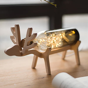 Nordic Romantic Elk Night Lights Creative Wood Decoration Crafts Couple Gifts Kids Room Decor Home Decoration  Modern