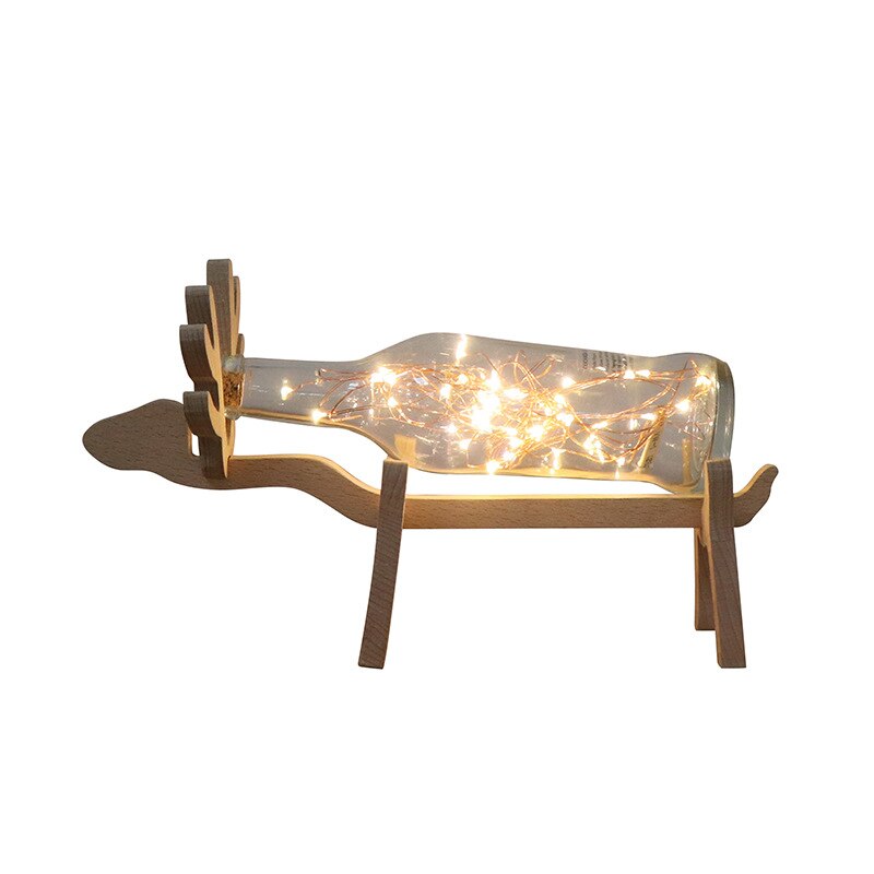 Nordic Romantic Elk Night Lights Creative Wood Decoration Crafts Couple Gifts Kids Room Decor Home Decoration  Modern