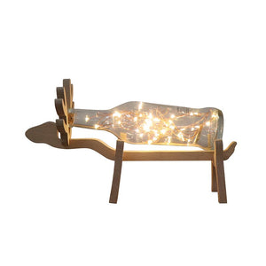 Nordic Romantic Elk Night Lights Creative Wood Decoration Crafts Couple Gifts Kids Room Decor Home Decoration  Modern