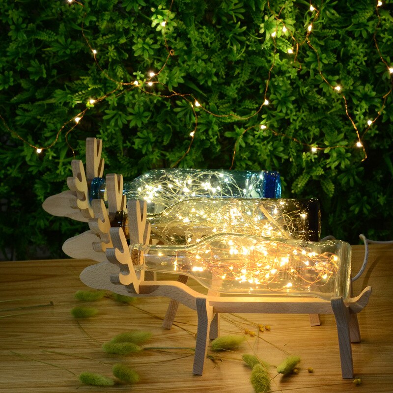 Nordic Romantic Elk Night Lights Creative Wood Decoration Crafts Couple Gifts Kids Room Decor Home Decoration  Modern