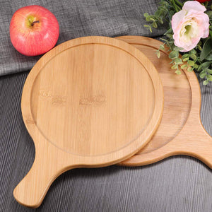 Pizza Tray Non-stick Round Bamboo Pizza Tray With Handle Cake Pancake Plate Steak Pan Pizza For Kitchen Baking Tools