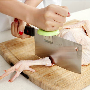 Portable Kitchen Knife Cap Stainless Steel Vegetable Chopping   Booster Knife Holde Meat Cleaver Accessories Kitchen Tools