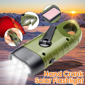 Portable LED Flashlight Hand Crank Dynamo Torch Lantern Professional Solar Power Tent Light For Outdoor Camping Mountaineering