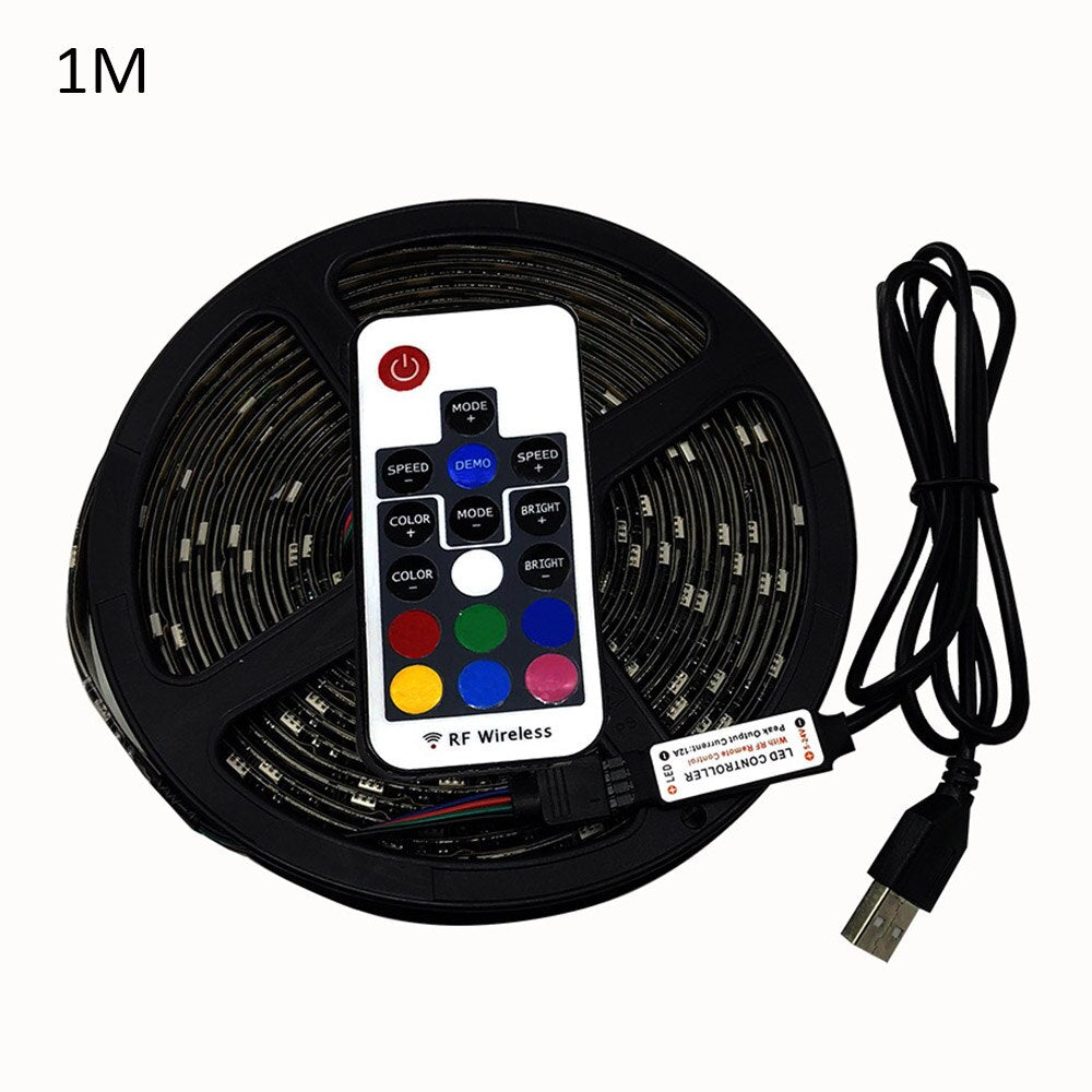 RGB Color Changeable TV Led Strip lights USB Powered 5V LED Strip with Remote Control TV Backlight Kit 0.5M 1M