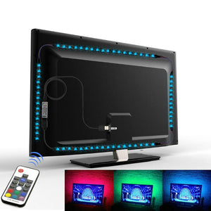 RGB Color Changeable TV Led Strip lights USB Powered 5V LED Strip with Remote Control TV Backlight Kit 0.5M 1M