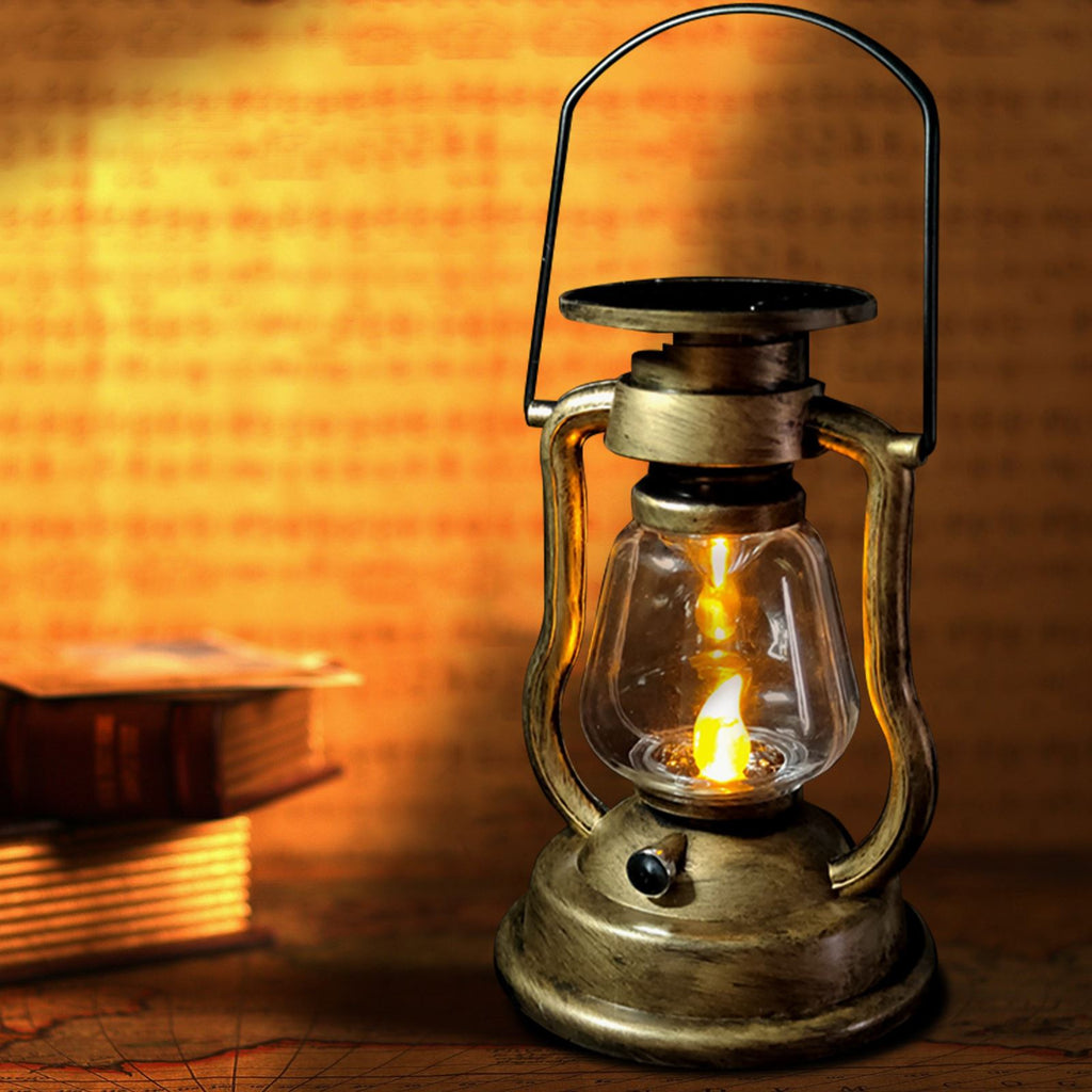 Solar Rechargeable Candle Light Portable Tent Light Retro Solar Oil Lantern Outdoor Lighting Camping Light For Garden Decoration