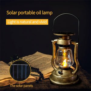 Solar Rechargeable Candle Light Portable Tent Light Retro Solar Oil Lantern Outdoor Lighting Camping Light For Garden Decoration