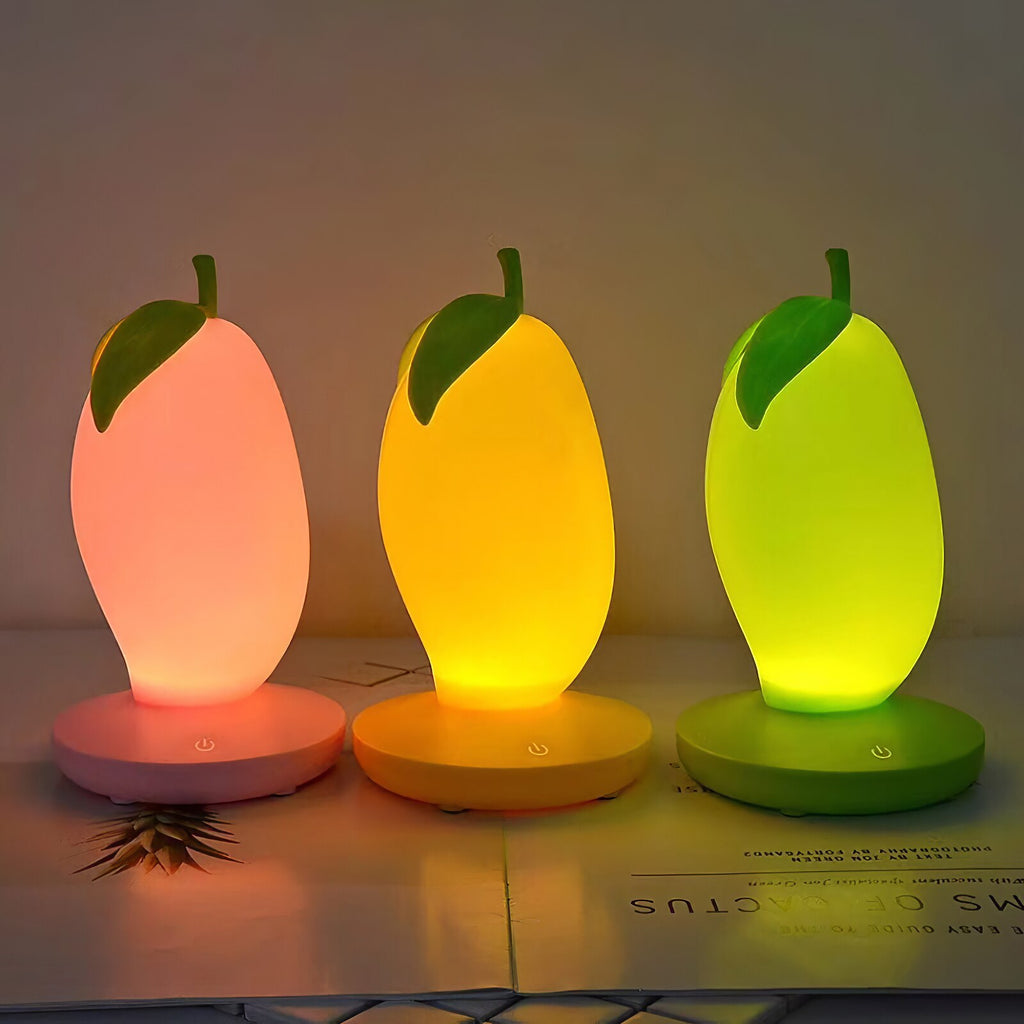 USB Charging Three-Speed Dimming Mango Shape Night Light Night Children Bed Touch Sensor LED Fruit Light