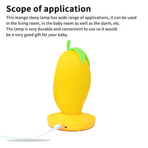 USB Charging Three-Speed Dimming Mango Shape Night Light Night Children Bed Touch Sensor LED Fruit Light