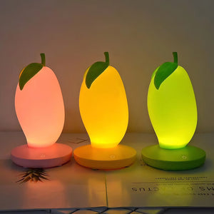 USB Charging Three-Speed Dimming Mango Shape Night Light Night Children Bed Touch Sensor LED Fruit Light