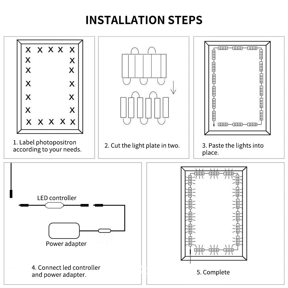 USB LED Mirror Light LED Vanity Make Up Mirror Light Flexible Tape Lamp Makeup Mirror Desktop Backlight For Bathroom DressingTab