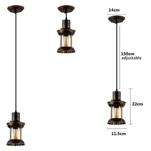 Wrought Iron Industrial Cup Pendant Lights Cafe Bar Clothing Store Loft Retro Hanging Lamps Dining Restaurant Lighting Luminare