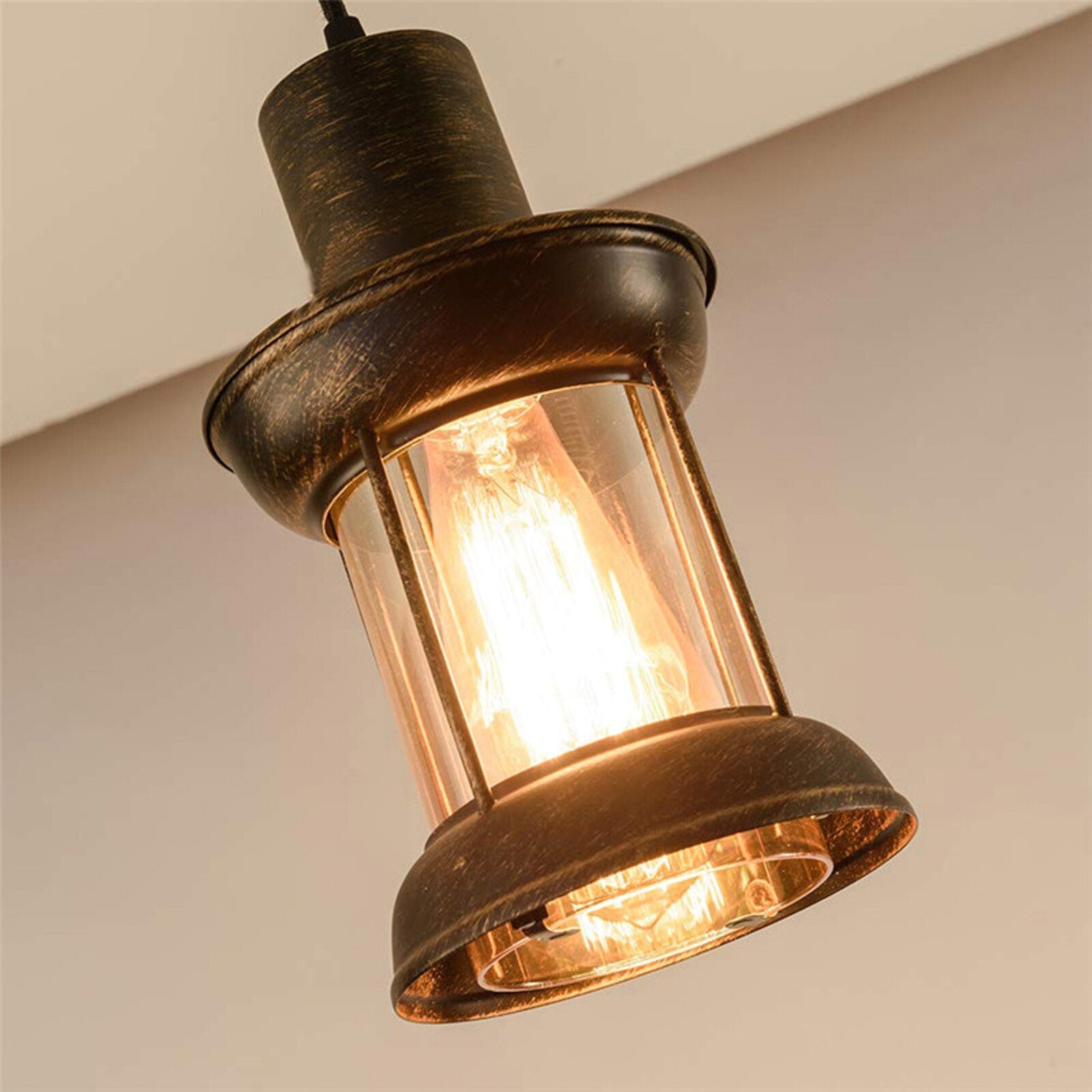 Wrought Iron Industrial Cup Pendant Lights Cafe Bar Clothing Store Loft Retro Hanging Lamps Dining Restaurant Lighting Luminare